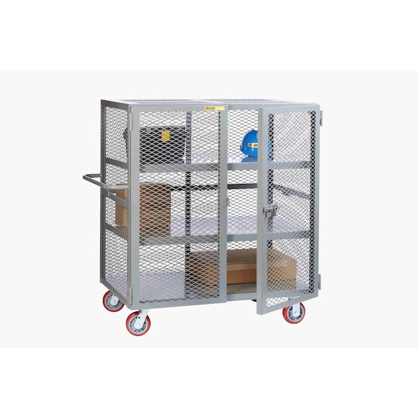 Mobile Security Locker, 24"X48", 2000 lbs., Handle, 2 Center Shelves